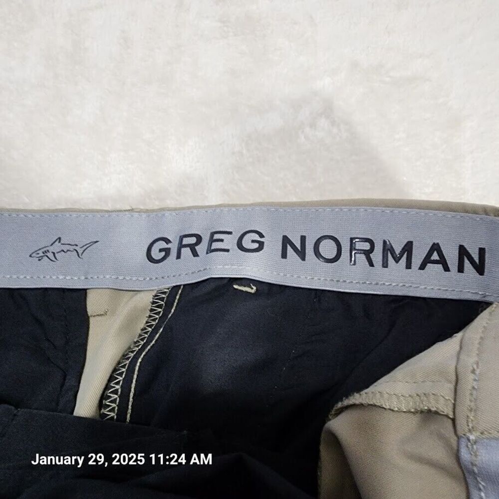 Attack Life Greg Norman Mens 34 30 Dusty Willow Tan Moisture Wicking Dress Pants - Picture 3 of 12